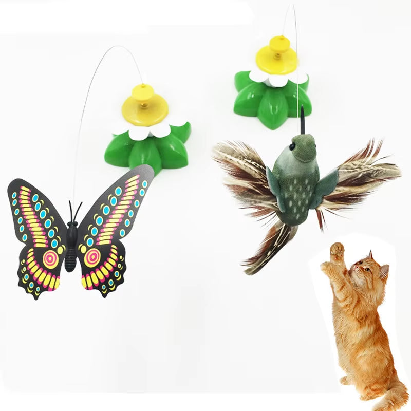 Cute Electric Rotating Colorful Butterfly Bird Funny Dog Cat Toys Scratch Toy for Cat Small Dog Cats Intelligence Taining