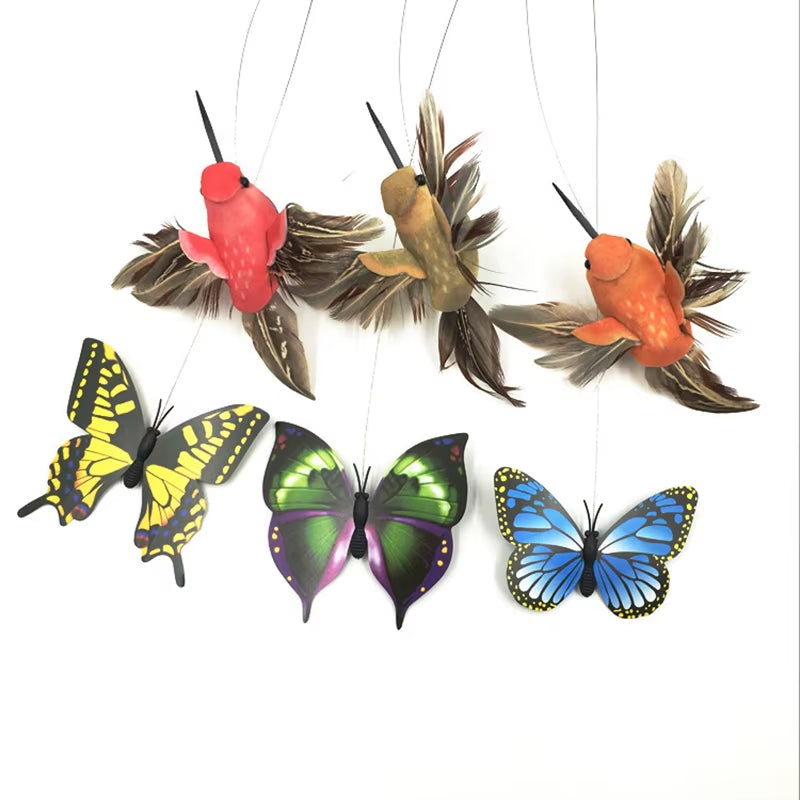 Cute Electric Rotating Colorful Butterfly Bird Funny Dog Cat Toys Scratch Toy for Cat Small Dog Cats Intelligence Taining
