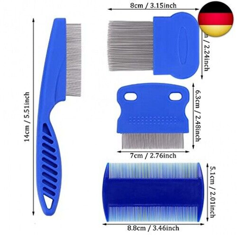 Molain Katze Hund Flohkamm, 4 Pieces Pet Reißen Fleck Entferner Kamm Set Pet
