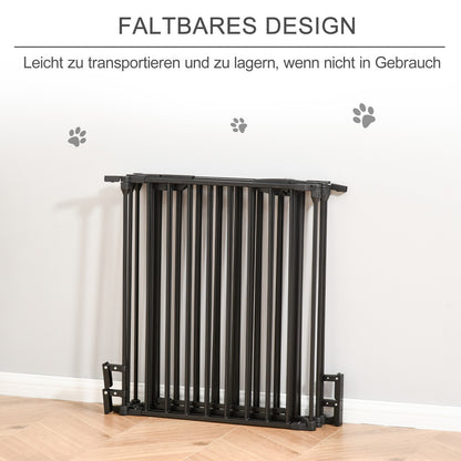 Pawhut 2 in 1 Welpenauslauf 5-TLG Klappbar Absperrgitter Hund Mit Tür, Metall