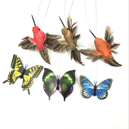Cute Electric Rotating Colorful Butterfly Bird Funny Dog Cat Toys Scratch Toy for Cat Small Dog Cats Intelligence Taining