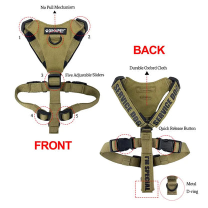 Dog Walker Harness Pet Walking Harness No Pull Comfortable and Breathable Oxford Dogs Collar Ring Easy Control Adjustable Vest
